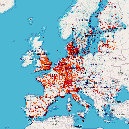 Karte PFAS Europa Karte PFAS Europa