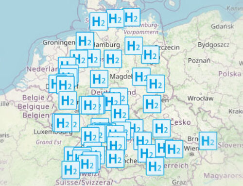 Karte Verzeichnis Standorte für Wasserstoff-Anwendung und H2-Therapiezentren