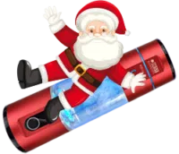 Weihnachtsmann mit H2-Booster rot