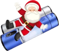 Weihnachtsmann mit H2-Booster silber blau